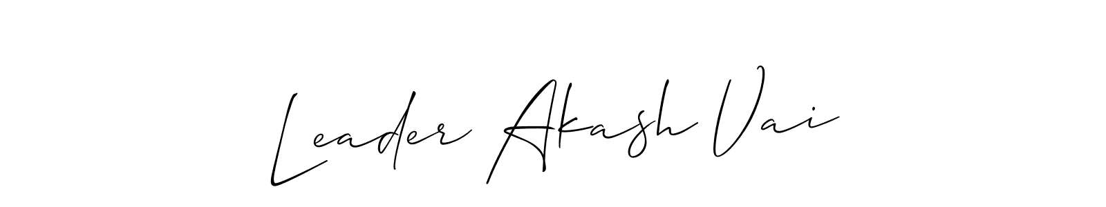 You can use this online signature creator to create a handwritten signature for the name Leader Akash Vai. This is the best online autograph maker. Leader Akash Vai signature style 2 images and pictures png