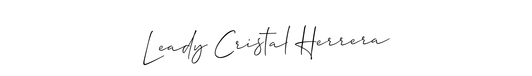 You should practise on your own different ways (Allison_Script) to write your name (Leady Cristal Herrera) in signature. don't let someone else do it for you. Leady Cristal Herrera signature style 2 images and pictures png