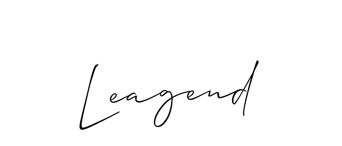 Make a short Leagend signature style. Manage your documents anywhere anytime using Allison_Script. Create and add eSignatures, submit forms, share and send files easily. Leagend signature style 2 images and pictures png