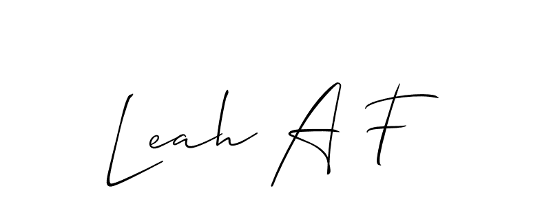 Similarly Allison_Script is the best handwritten signature design. Signature creator online .You can use it as an online autograph creator for name Leah A F. Leah A F signature style 2 images and pictures png