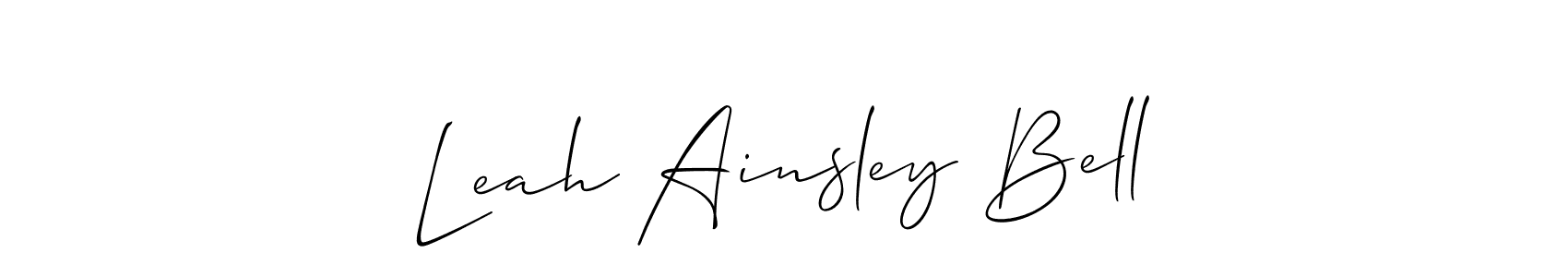 How to make Leah Ainsley Bell name signature. Use Allison_Script style for creating short signs online. This is the latest handwritten sign. Leah Ainsley Bell signature style 2 images and pictures png
