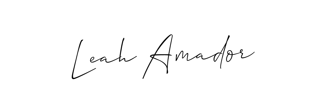 How to make Leah Amador name signature. Use Allison_Script style for creating short signs online. This is the latest handwritten sign. Leah Amador signature style 2 images and pictures png