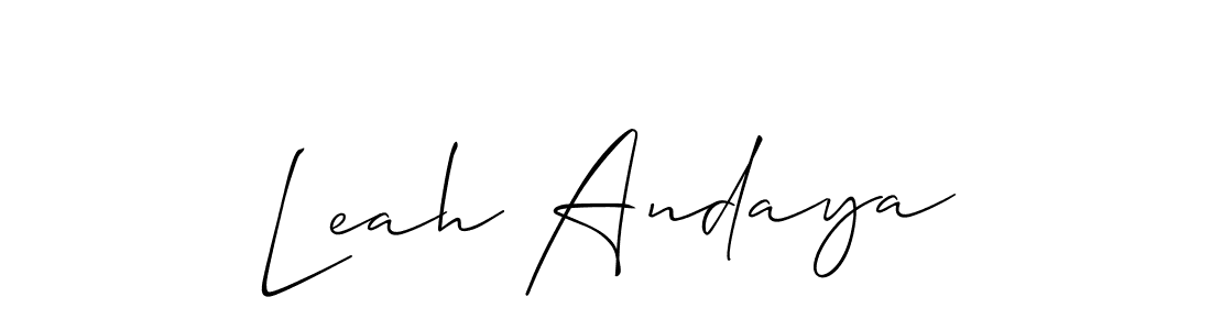 The best way (Allison_Script) to make a short signature is to pick only two or three words in your name. The name Leah Andaya include a total of six letters. For converting this name. Leah Andaya signature style 2 images and pictures png