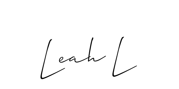 How to Draw Leah L signature style? Allison_Script is a latest design signature styles for name Leah L. Leah L signature style 2 images and pictures png