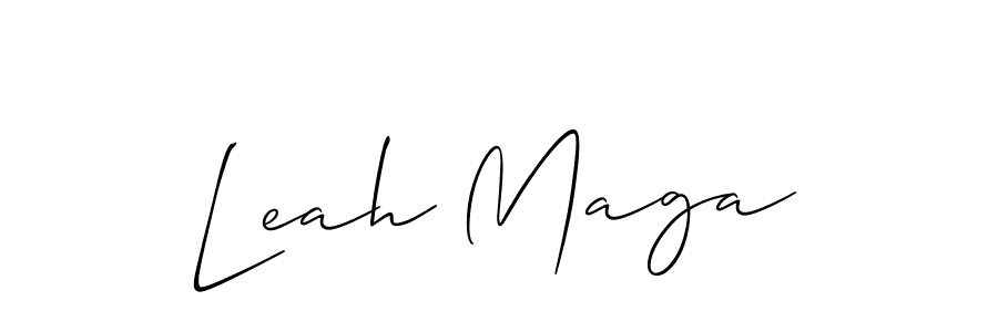 Use a signature maker to create a handwritten signature online. With this signature software, you can design (Allison_Script) your own signature for name Leah Maga. Leah Maga signature style 2 images and pictures png