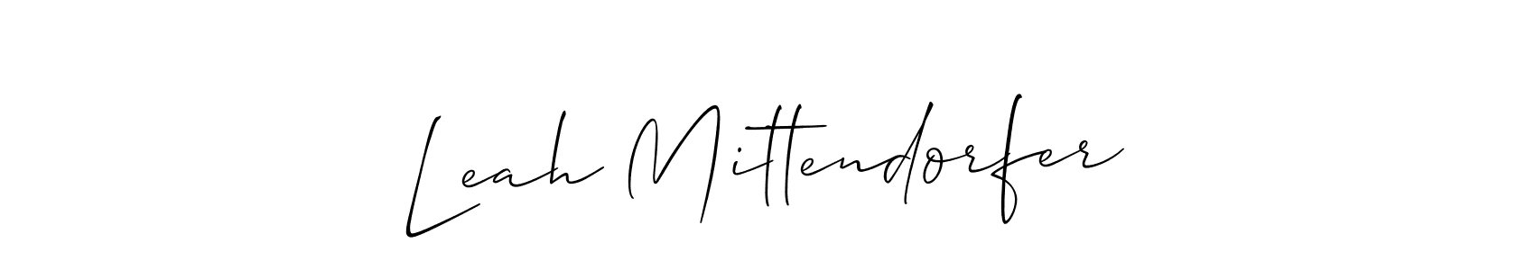 Allison_Script is a professional signature style that is perfect for those who want to add a touch of class to their signature. It is also a great choice for those who want to make their signature more unique. Get Leah Mittendorfer name to fancy signature for free. Leah Mittendorfer signature style 2 images and pictures png