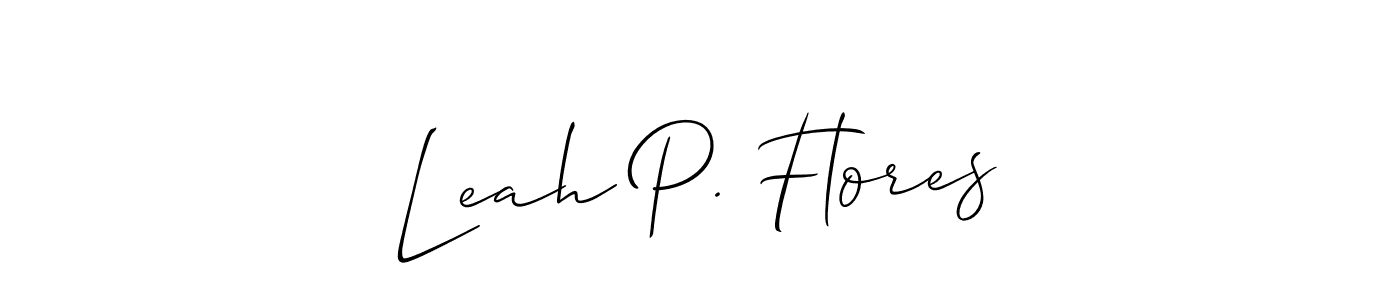 Similarly Allison_Script is the best handwritten signature design. Signature creator online .You can use it as an online autograph creator for name Leah P. Flores. Leah P. Flores signature style 2 images and pictures png