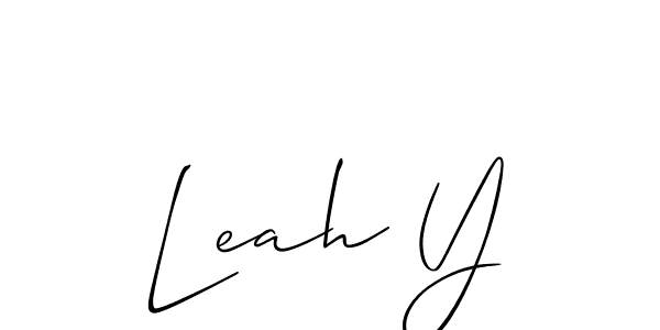 Allison_Script is a professional signature style that is perfect for those who want to add a touch of class to their signature. It is also a great choice for those who want to make their signature more unique. Get Leah Y name to fancy signature for free. Leah Y signature style 2 images and pictures png