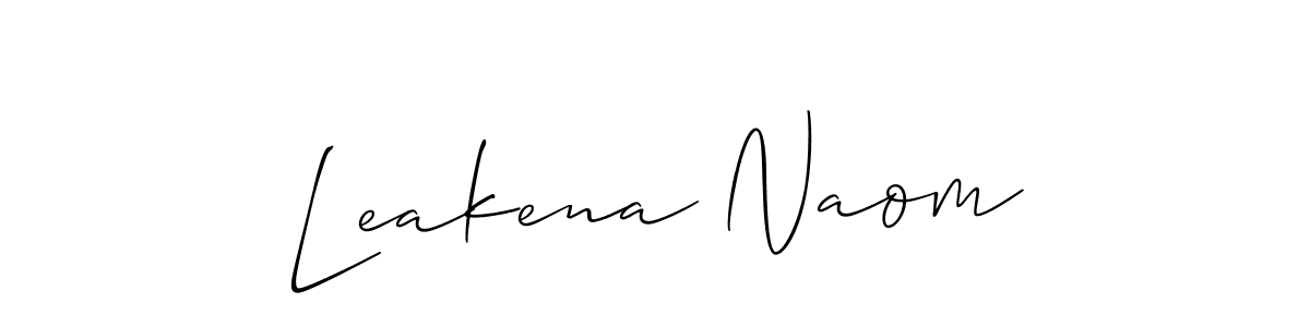 Leakena Naom stylish signature style. Best Handwritten Sign (Allison_Script) for my name. Handwritten Signature Collection Ideas for my name Leakena Naom. Leakena Naom signature style 2 images and pictures png