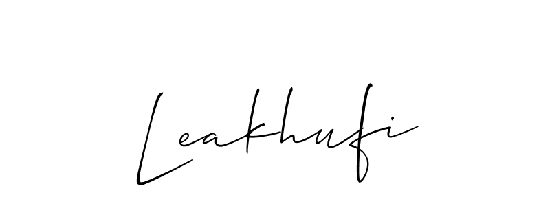 How to make Leakhufi name signature. Use Allison_Script style for creating short signs online. This is the latest handwritten sign. Leakhufi signature style 2 images and pictures png