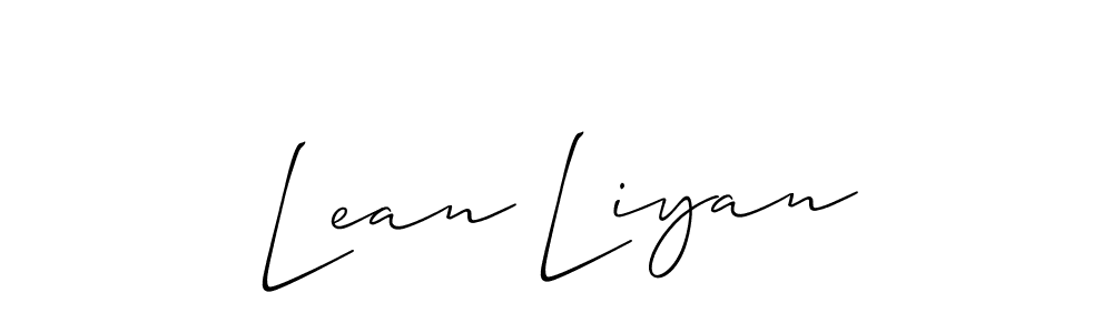 Also You can easily find your signature by using the search form. We will create Lean Liyan name handwritten signature images for you free of cost using Allison_Script sign style. Lean Liyan signature style 2 images and pictures png