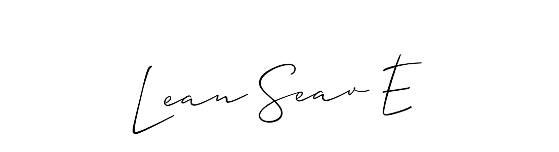 This is the best signature style for the Lean Seav E name. Also you like these signature font (Allison_Script). Mix name signature. Lean Seav E signature style 2 images and pictures png