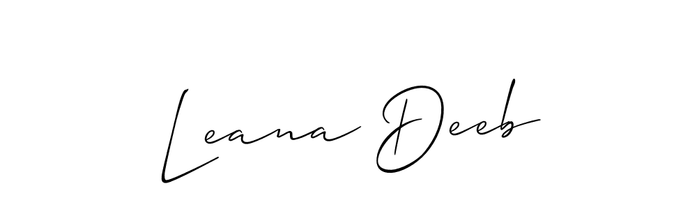 Make a beautiful signature design for name Leana Deeb. With this signature (Allison_Script) style, you can create a handwritten signature for free. Leana Deeb signature style 2 images and pictures png