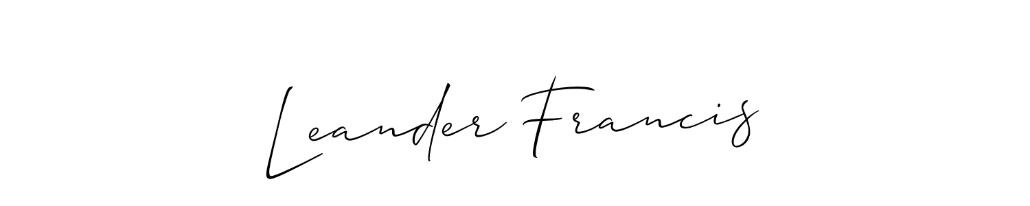 if you are searching for the best signature style for your name Leander Francis. so please give up your signature search. here we have designed multiple signature styles  using Allison_Script. Leander Francis signature style 2 images and pictures png