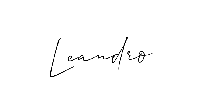 Use a signature maker to create a handwritten signature online. With this signature software, you can design (Allison_Script) your own signature for name Leandro. Leandro signature style 2 images and pictures png