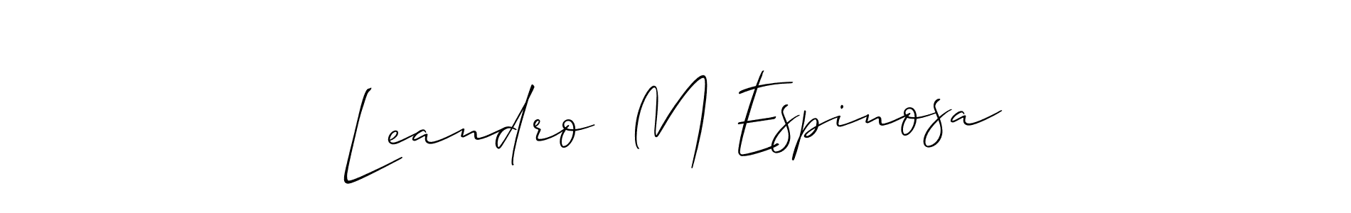 It looks lik you need a new signature style for name Leandro  M Espinosa. Design unique handwritten (Allison_Script) signature with our free signature maker in just a few clicks. Leandro  M Espinosa signature style 2 images and pictures png