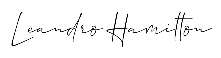 A sleek calligraphic signature for name Leandro Hamilton utilizing Allison_Script styling. Great for adding personal signatures to photos and art. Leandro Hamilton signature style 2 images and pictures png