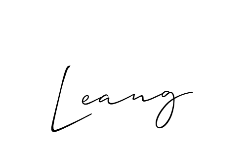 You should practise on your own different ways (Allison_Script) to write your name (Leang) in signature. don't let someone else do it for you. Leang signature style 2 images and pictures png