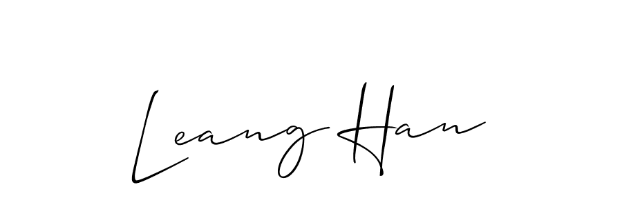 You should practise on your own different ways (Allison_Script) to write your name (Leang Han) in signature. don't let someone else do it for you. Leang Han signature style 2 images and pictures png