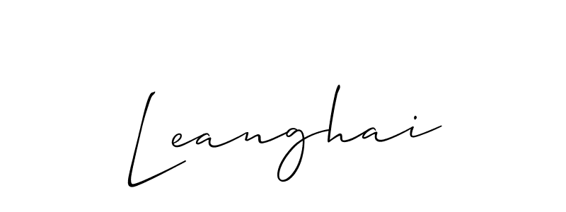 Use a signature maker to create a handwritten signature online. With this signature software, you can design (Allison_Script) your own signature for name Leanghai. Leanghai signature style 2 images and pictures png