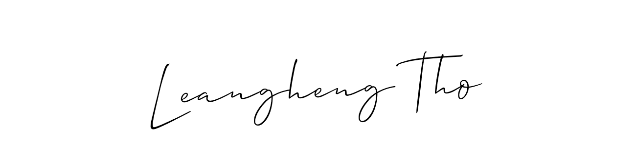 Create a beautiful signature design for name Leangheng Tho. With this signature (Allison_Script) fonts, you can make a handwritten signature for free. Leangheng Tho signature style 2 images and pictures png