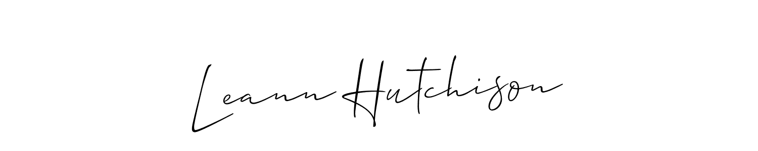 How to make Leann Hutchison name signature. Use Allison_Script style for creating short signs online. This is the latest handwritten sign. Leann Hutchison signature style 2 images and pictures png