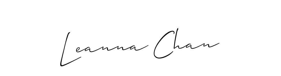 Use a signature maker to create a handwritten signature online. With this signature software, you can design (Allison_Script) your own signature for name Leanna Chan. Leanna Chan signature style 2 images and pictures png