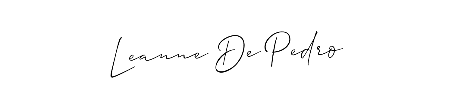 Allison_Script is a professional signature style that is perfect for those who want to add a touch of class to their signature. It is also a great choice for those who want to make their signature more unique. Get Leanne De Pedro name to fancy signature for free. Leanne De Pedro signature style 2 images and pictures png