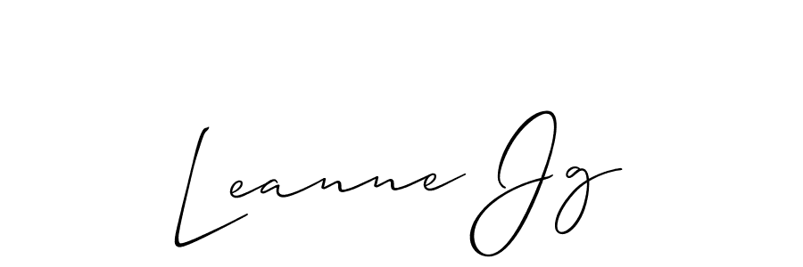 You should practise on your own different ways (Allison_Script) to write your name (Leanne Jg) in signature. don't let someone else do it for you. Leanne Jg signature style 2 images and pictures png