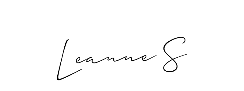 Allison_Script is a professional signature style that is perfect for those who want to add a touch of class to their signature. It is also a great choice for those who want to make their signature more unique. Get Leanne S name to fancy signature for free. Leanne S signature style 2 images and pictures png