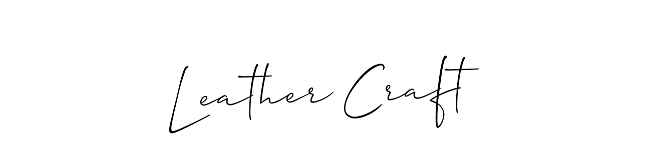 The best way (Allison_Script) to make a short signature is to pick only two or three words in your name. The name Leather Craft include a total of six letters. For converting this name. Leather Craft signature style 2 images and pictures png