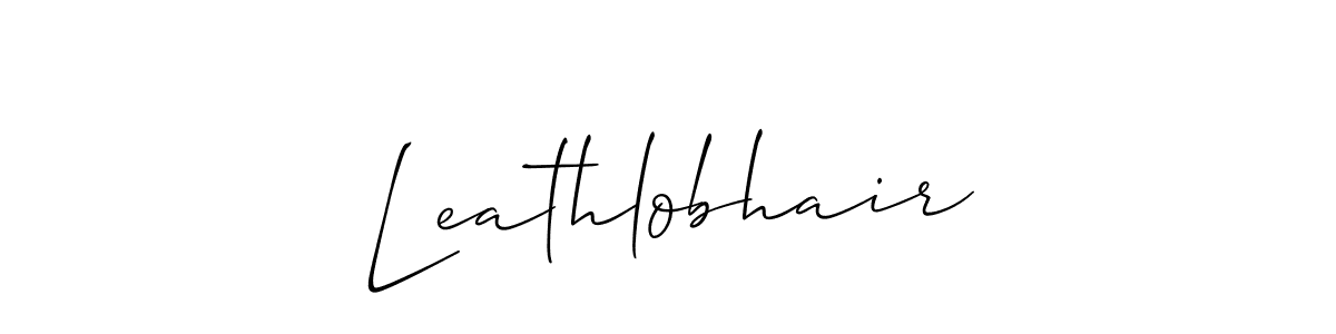 You should practise on your own different ways (Allison_Script) to write your name (Leathlobhair) in signature. don't let someone else do it for you. Leathlobhair signature style 2 images and pictures png