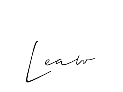 Make a beautiful signature design for name Leaw. With this signature (Allison_Script) style, you can create a handwritten signature for free. Leaw signature style 2 images and pictures png