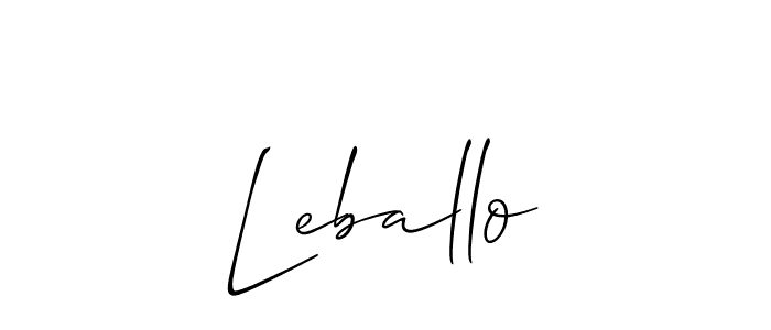 You should practise on your own different ways (Allison_Script) to write your name (Leballo) in signature. don't let someone else do it for you. Leballo signature style 2 images and pictures png