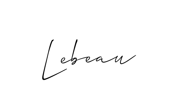 How to make Lebeau signature? Allison_Script is a professional autograph style. Create handwritten signature for Lebeau name. Lebeau signature style 2 images and pictures png