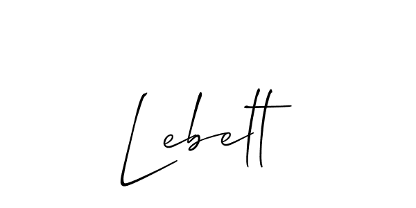 Use a signature maker to create a handwritten signature online. With this signature software, you can design (Allison_Script) your own signature for name Lebelt. Lebelt signature style 2 images and pictures png