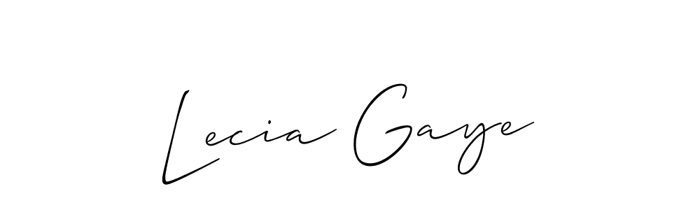 Allison_Script is a professional signature style that is perfect for those who want to add a touch of class to their signature. It is also a great choice for those who want to make their signature more unique. Get Lecia Gaye name to fancy signature for free. Lecia Gaye signature style 2 images and pictures png