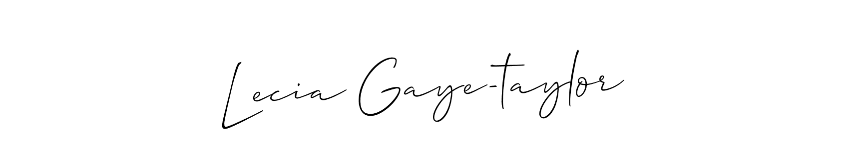 Create a beautiful signature design for name Lecia Gaye-taylor. With this signature (Allison_Script) fonts, you can make a handwritten signature for free. Lecia Gaye-taylor signature style 2 images and pictures png