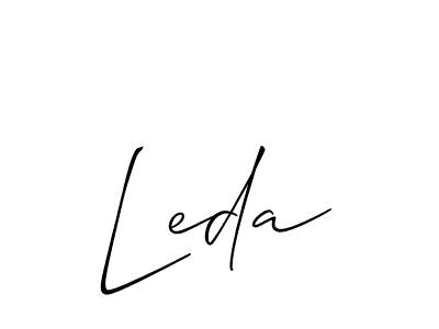 Make a beautiful signature design for name Leda. With this signature (Allison_Script) style, you can create a handwritten signature for free. Leda signature style 2 images and pictures png