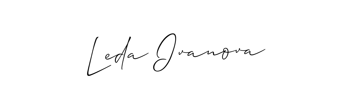 Similarly Allison_Script is the best handwritten signature design. Signature creator online .You can use it as an online autograph creator for name Leda Ivanova. Leda Ivanova signature style 2 images and pictures png