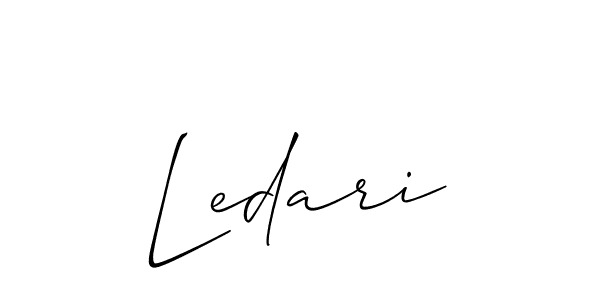Similarly Allison_Script is the best handwritten signature design. Signature creator online .You can use it as an online autograph creator for name Ledari. Ledari signature style 2 images and pictures png