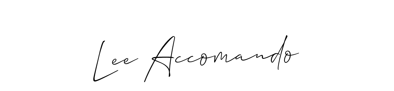 Also we have Lee Accomando name is the best signature style. Create professional handwritten signature collection using Allison_Script autograph style. Lee Accomando signature style 2 images and pictures png