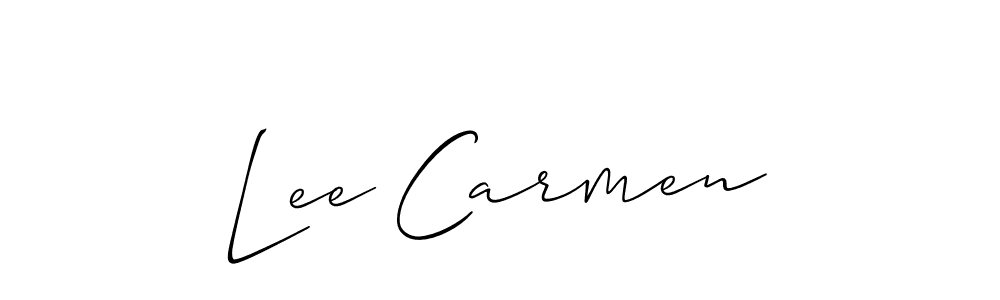 Make a short Lee Carmen signature style. Manage your documents anywhere anytime using Allison_Script. Create and add eSignatures, submit forms, share and send files easily. Lee Carmen signature style 2 images and pictures png