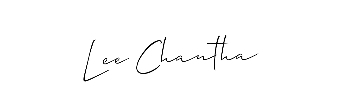 if you are searching for the best signature style for your name Lee Chantha. so please give up your signature search. here we have designed multiple signature styles  using Allison_Script. Lee Chantha signature style 2 images and pictures png