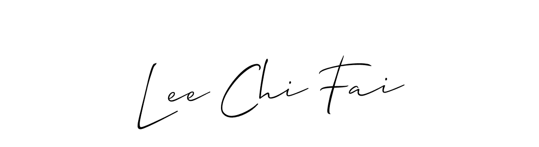if you are searching for the best signature style for your name Lee Chi Fai. so please give up your signature search. here we have designed multiple signature styles  using Allison_Script. Lee Chi Fai signature style 2 images and pictures png