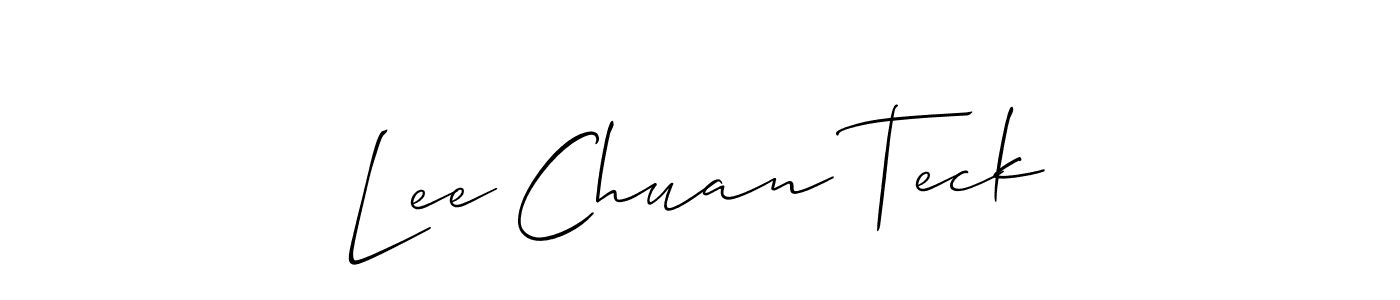 How to make Lee Chuan Teck name signature. Use Allison_Script style for creating short signs online. This is the latest handwritten sign. Lee Chuan Teck signature style 2 images and pictures png