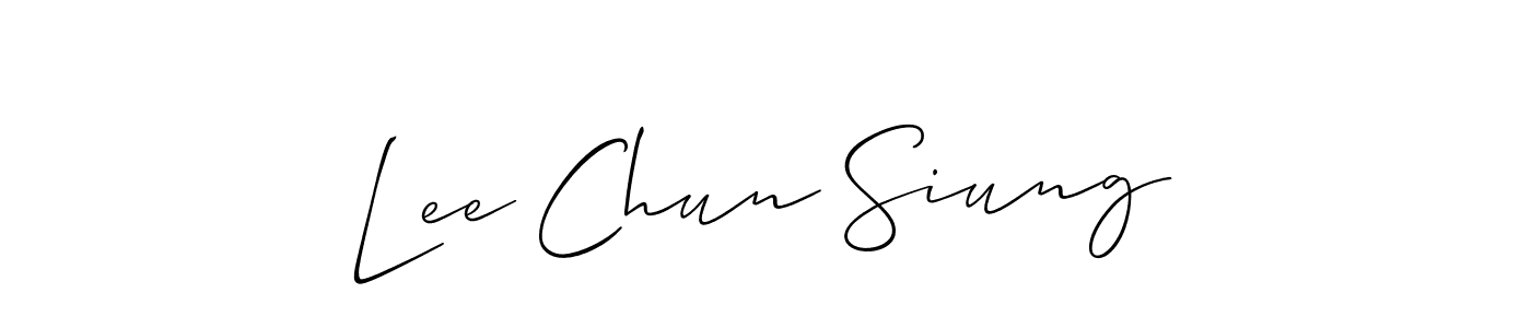 Make a beautiful signature design for name Lee Chun Siung. With this signature (Allison_Script) style, you can create a handwritten signature for free. Lee Chun Siung signature style 2 images and pictures png