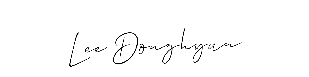 The best way (Allison_Script) to make a short signature is to pick only two or three words in your name. The name Lee Donghyun include a total of six letters. For converting this name. Lee Donghyun signature style 2 images and pictures png