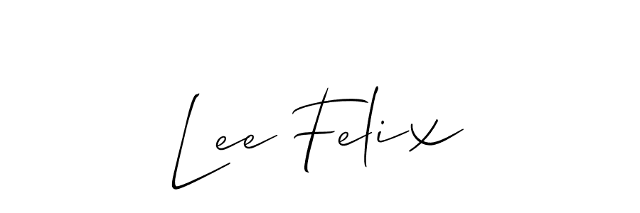 You should practise on your own different ways (Allison_Script) to write your name (Lee Felix) in signature. don't let someone else do it for you. Lee Felix signature style 2 images and pictures png