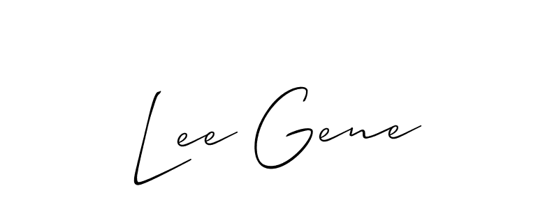 Use a signature maker to create a handwritten signature online. With this signature software, you can design (Allison_Script) your own signature for name Lee Gene. Lee Gene signature style 2 images and pictures png